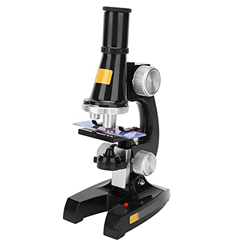 Srliya Biologisches Mikroskop-Set für mit LED-Licht, 100-facher 200-facher 450-facher Vergrößerung, Lernspielzeug für die Heimschule, Beobachtungskopf, Taschenmikroskop, ((Schwarz)). von Srliya