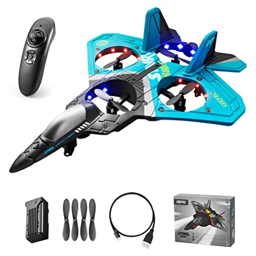 Srliya Ferngesteuertes Flugzeug, RC Fighter Quadcopter mit 360°-Flip-Funktion, Höhenhaltung, Dual-Mode-Schwerkrafterkennung, Geschenkspielzeug für Kinder und Anfänger (Blau) von Srliya