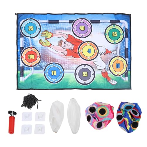 Srliya Fußball-Spielmatten-Set, 2-in-1-Fußball-Spielset mit 2 Bällen, Hand-Auge-Koordination, Motorische Fähigkeiten, Werfen, Fußball-Zielspiel für den Innen- und Außenbereich, Hinterhof von Srliya