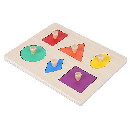 Srliya Geometrische Form Passendes Baby-Holzspielzeug mit 6 Formen und Farben, Pädagogisch und Langlebig für, Geometrisches Holzspielzeug (geometrische Formplatten) von Srliya