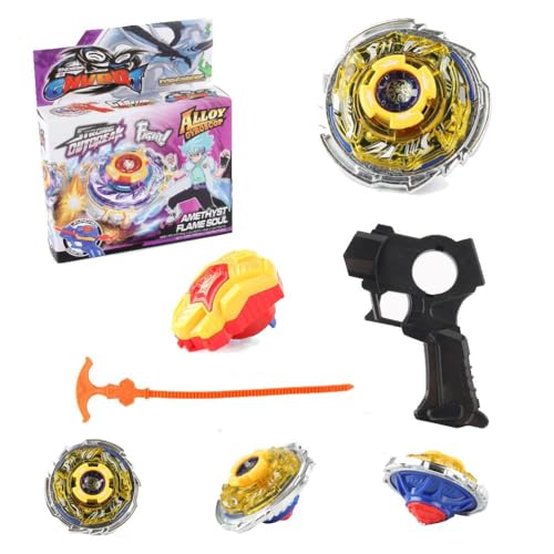 Srliya Gyro, Kinderspielzeug-Gyroskop, Kampfkreisel, Kinder-Spinnkreisel, Alloy Burst Battling Gyroskop, Rotierendes Gyroskop mit Launcher Grip, Starter-Set, Überraschung, von Srliya