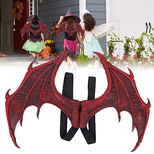 Srliya Halloween Karneval Kostüm Cosplay Dämon 3D Realistische Drachenflügel für Erwachsene Halloween Drachenflügel Halloween Kostüm Party Requisiten (Einflügeliger roter Schaumstoff) von Srliya