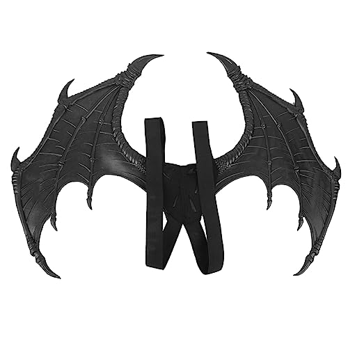 Srliya Halloween Karneval Kostüm Cosplay Dämon 3D Realistische Drachenflügel für Erwachsene Halloween Drachenflügel Halloween Kostüm Party Requisiten (Einzelflügel aus schwarzem Schaumstoff) von Srliya