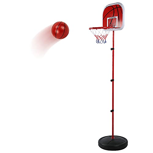 Srliya Höhenverstellbarer Basketballständer, Starker Eisenrahmen, Einfach zu Montieren, 170 cm, Kinderspiel-Trainingsgeräte-Set Drinnen und Draußen von Srliya