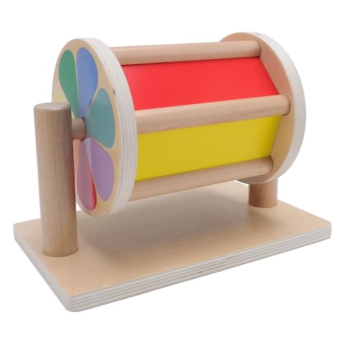 Srliya Hölzerne Rollende Trommelfarbe Cognition Sensory Rolling Drum Toy Frühes Bildungsspielzeug für Kinder von Srliya