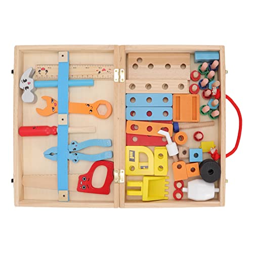 Srliya Holz-Werkzeugkasten-Spielzeug, Feine Verarbeitung, DIY-Werkzeugkasten, Puzzle-Spielzeug, Pädagogische Konstruktion, Kinderspielzeug, Technisches Fahrzeug-Spielzeug Kinder von Srliya