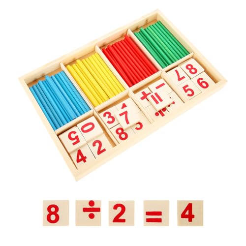 Srliya Kinder Holzspielzeug Mathe-Lernspielzeug Kinder Pädagogisches Holzspielzeug-Set Baby Kinder Vorschule Mathe-Lern-Requisiten Holzblöcke von Srliya