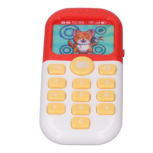 Srliya Kinder-Telefon-Spielzeug, Cartoon-Tiere, Lichtmusik-Effekt, Simulation, Handy, Frühes Lernen, Pädagogisches Spielzeug (Rot) von Srliya