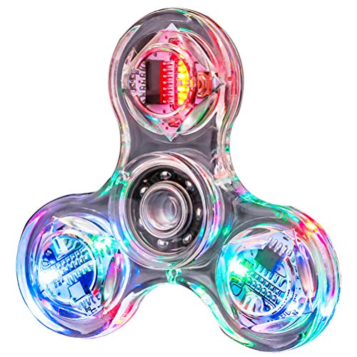 Srliya LED-Fidget-Spinnspielzeug, 16 LED-Lampen, 20+ Modelle, Geräuschloses Lager, ABS-Material, für Erwachsene, LED-Fidget-Spinnspielzeug mit 16 LED-Lampen (Bunt) von Srliya