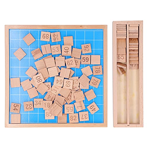 Srliya Lernspielzeug aus Holz für, 1–100 Aufeinanderfolgende Zahlen, Brettspiel, Digitales Hunderter-Brettspielzeug, Mathe-Früherziehungsspiel, Geeignet für über 36 Monate Alte von Srliya