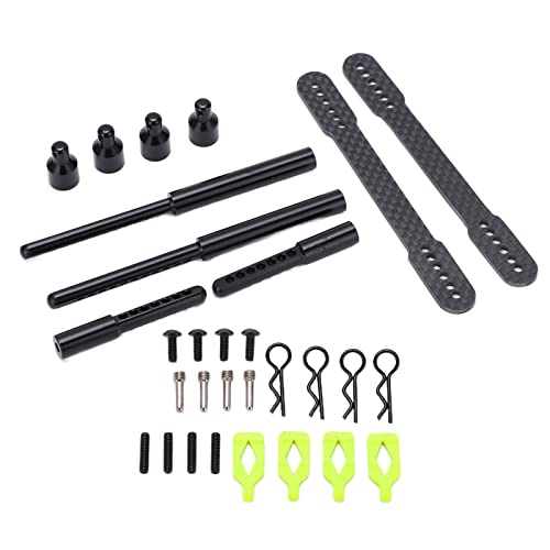 Srliya RC Car Column Mount Kit, Upgrade-Ersatzteilset für AXIAL SCX10 90046 90047 1/10 Ferngesteuerte Autos mit Starker Spannung, Guter Balancekraft, Geeignet für RC Car Model Black von Srliya