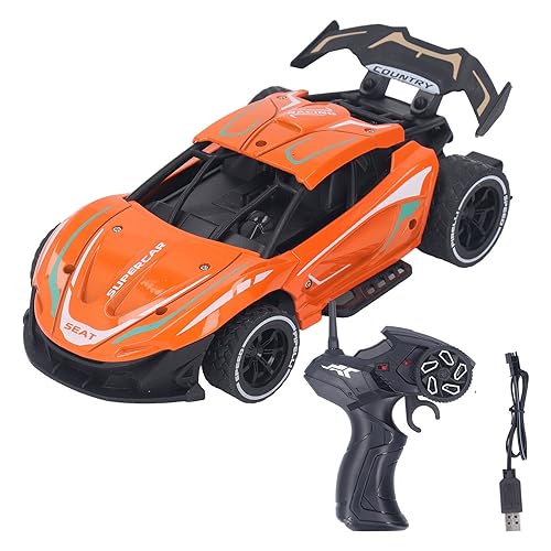 Srliya RC-Rennwagen, Ferngesteuerter Sportwagen, RC-Sportwagen, Ferngesteuerter Sportwagen, 2,4 GHz, Hochgeschwindigkeits-Antikollisions-RC-Sport-Rennspielzeugautomodell (Orange) von Srliya