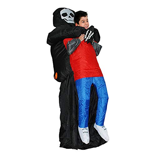 Weihnachten Halloween Erwachsenes Kind Ghost Hugger Opfer Aufblasbares Kostüm Gruseliges Skelett Bar Party Performance Kostüm (Kind) 120–140 cm (Schwarz) von Srliya