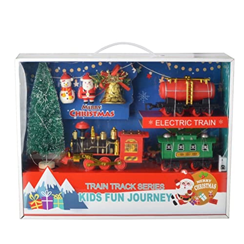 Weihnachtszug-Set, Elektrischer Zug mit Lichtern und Musik, Eisenbahnschienen-Set, Batteriebetriebene Gleise, Spielset, Weihnachtsüberraschung Kinder (Wie in der Abbildung von Srliya