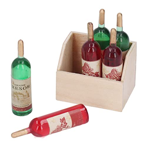 Weinflaschen für Puppenhaus 1:12, Miniatur-Getränk, Rotwein, Mini-Dekor, Küchenzubehör, Ornament 1:12, Miniatur-Puppenhaus-Dekoration, von Srliya
