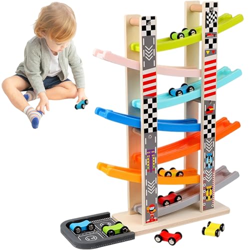 1 Set Car Ramps, 7 -Layer -Rennstrecke mit 4 Autos und Garage Easy Montage Car Garage Toy für 12+ Monate alt von Ssguopte