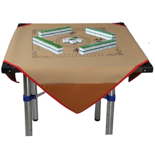 Mahjong-Matte, 3,28x3.28ft Mahjong Tischabdeckung, Nicht-Slip-Rausch-Reduktion Mahjong Tischmatte mit 4 Tasche, Roll-up-Spielmatte für Tisch Mahjong, Poker, Karte, Board & Tile Games, Gelb, Gelb von Ssguopte