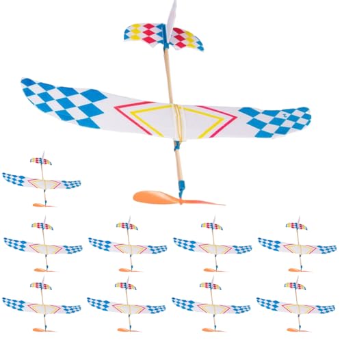 Ssguopte 10pcs Foam Flugzeuge für Kinder, Bildungsgummi -Band Flugzeuge 16x12 Windup Flying Segelflugzeughandwerksspielzeug für Kinderparty Gefälligkeiten im Freien Spielen im Freien von Ssguopte