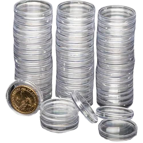 Ssguopte 60pcs Münzhalter 1, 57 x 0, 12 Zoll klares Schutz Kleiner Münzhalter Aufbewahrungsorganisator für Sammler von Ssguopte