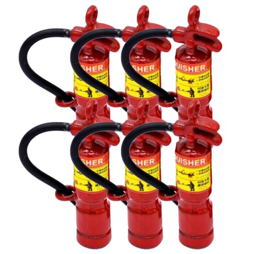 Ssguopte 6er Set Mini Feuerlöscher, Modell für Puppenhäuser und Miniaturmöbel von Ssguopte