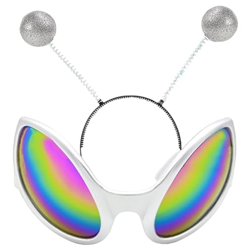 Ssguopte Außerirdische Stirnband und Brille, Unisex Alien Kostümzubehör für Themenpartys, Outfit -Party für Erwachsene und Kinder von Ssguopte