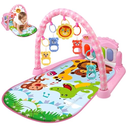 Ssguopte Baby Activity Center mit Musik und leichtem sicherem und abnehmbarem lustigen Babyspielmatte mit Rassel -Anhänger einstellbarem Board für Neugeborene Kleinkinder, Keine Batterie, Stil 1 von Ssguopte