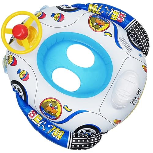 Ssguopte Baby Pool Float, aufblasbare PVC-Säuglingspool-Schwimmer, Polizeiherden-Kleinkind-Schwimmer mit Lenkrad für Kinder im Alter von 0-3 von Ssguopte