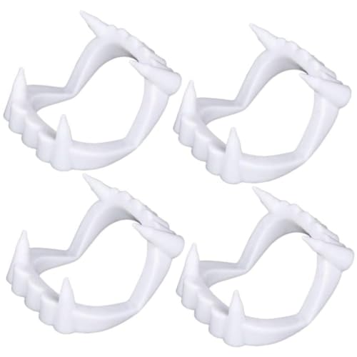 Ssguopte Cosplay Vampire Zähne Reißzähne Zahnersatz Halloween Party Cosplay Requisiten Scary Halloween Werwolf Zombie Fangs 4 PCs von Ssguopte