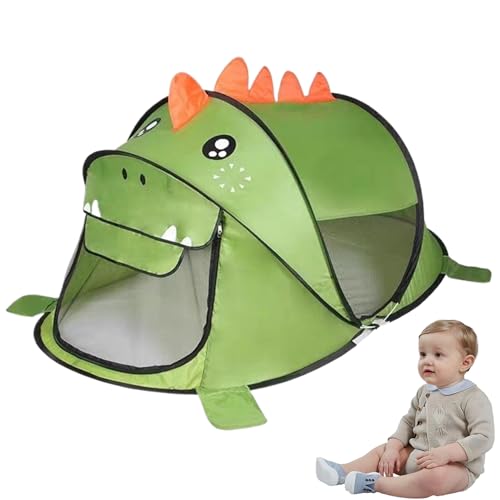 Ssguopte Dinosaurierzelt, Pop-up-Lüftung Kinder Spielen Zelt mit Aufbewahrungstasche Polyester Tuff Indoor Kids Playhouse mit Drahtrahmen für Mädchen Jungen Geschenk, Grün von Ssguopte