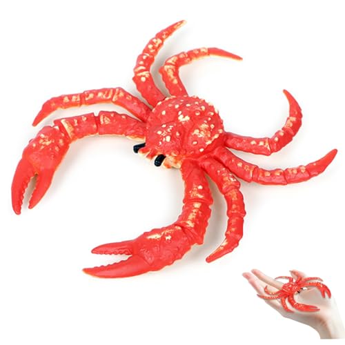 Ssguopte King Crab Figur künstlicher realistischer 3, 5 x 4 Zoll gefälschte Krabben robuste Kunststoff -Tier Figuren Interaktive Bildungsspielzeug Geschenke für Kinder von Ssguopte