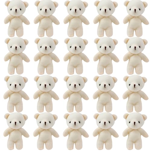 Ssguopte Mini Teddybären, 20pcs 4, 3 Zoll Plüsch Kleiner Teddybär, Mini Stofftiere für DIY Keychain Bag Crafts Geburtstag Graduation Party Geschenk von Ssguopte