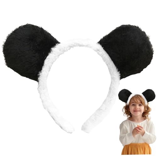 Ssguopte Panda -Ohr, niedliches Stoff Panda Stirnband, Cartoon Bärenohren Stirnband, weiche gemütliche Stirnbänder für Frauen, Tierohren für Party Cosplay Make -up Waschen Gesicht Kostüm von Ssguopte