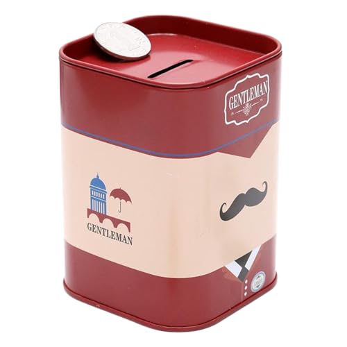 Ssguopte Piggy Bank für Kinder, Cartoon Gentleman Coin Bank, 4x3x3 -Zoll -Geldsparkiste mit offenbarem Deckel, Sparbox mit Blechplatten, Geschenke für Kinder von Ssguopte