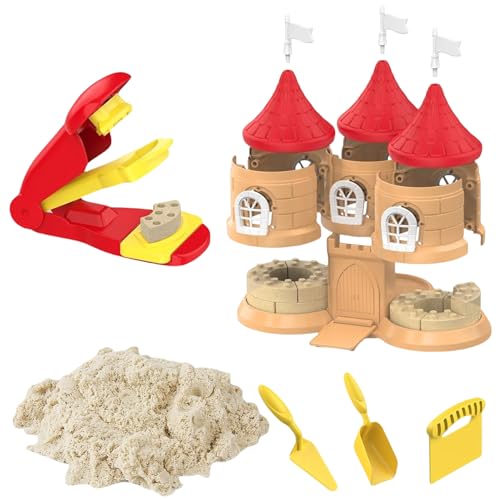 Ssguopte Sandschloss Gebäude Kit, 3D -Formpfeiler und lustige Sandspielzeug mit Ziegelformen, sicheres Gebäudespielzeuggeschenk für Kinder von Ssguopte