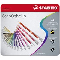 STABILO 1424-6 Pastellkreidestift - STABILO CarbOthello - 24er Metalletui - mit 24 verschiedenen Farben von Stabilo