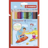 STABILO 1618-6 Aquarell-Buntstift - STABILO aquacolor -18er Pack - mit 18 verschiedenen Farben von Stabilo