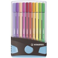 STABILO 1797089 Premium-Filzstift - STABILO Pen 68 Colorparade - 20er Tischset in anthrazit/hellblau - mit 20 verschiedenen Farben von Stabilo