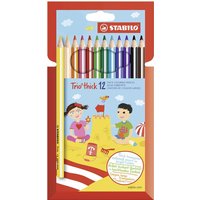 STABILO 203/12-01 Dreikant-Buntstift - STABILO Trio dick - 12er Pack - mit 12 verschiedenen Farben von Stabilo