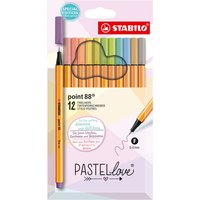 STABILO 2524746 Fineliner - STABILO point 88 - Pastellove Set - 12er Pack - mit 12 verschiedenen Farben von Stabilo