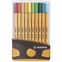 STABILO 2527544 Fineliner - STABILO point 88 ColorParade - 20er Tischset in anthrazit/orange - mit 20 verschiedenen Farben von Stabilo