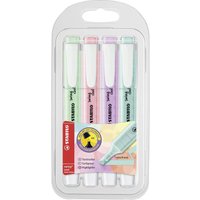 STABILO 275/4-08 Textmarker - STABILO swing cool Pastel Edition - 4er Pack - Hauch von Minzgrün, rosiges Rouge, Schimmer von Lila, zartes Türkis von Stabilo