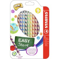 STABILO 331/12 Ergonomischer Buntstift für Linkshänder - STABILO EASYcolors - 12er Pack mit Spitzer - mit 12 verschiedenen Farben von Stabilo