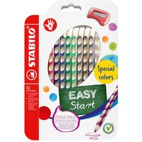 STABILO 332/12-1 Ergonomischer Buntstift für Rechtshänder - STABILO EASYcolors - 12er Pack mit Spitzer von Stabilo