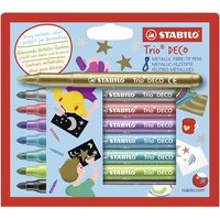 STABILO 377/8 Metallic-Filzstift mit robuster XL-Spitze - STABILO Trio DECO - 8er Pack - mit 8 verschiedenen Farben von Stabilo