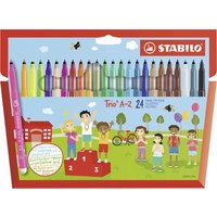 STABILO 378/1-24-01 Filzstift - STABILO Trio A-Z - 24er Pack - mit 24 verschiedenen Farben von Stabilo