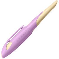 STABILO 5012/7-41 Ergonomischer Schulfüller für Rechtshänder mit Standard-Feder M - STABILO EASYbirdy Pastel Edition in soft pink/apricot - Einzelstift - inklusive Patrone - Schreibfarbe blau (löschbar) von Stabilo