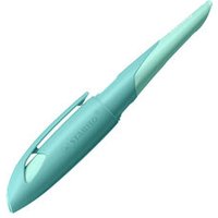 STABILO 5012/8-41 Ergonomischer Schulfüller für Rechtshänder mit Standard-Feder M - STABILO EASYbirdy Pastel Edition in aqua grün/mint - Einzelstift - inklusive Patrone - Schreibfarbe blau (löschbar) von Stabilo