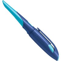 STABILO 5013/4-41 Ergonomischer Schulfüller für Linkshänder mit Anfänger-Feder A - STABILO EASYbirdy in mitternachtsblau/azur - Einzelstift - inklusive Patrone - Schreibfarbe blau (löschbar) von Stabilo