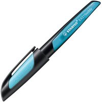 STABILO 5031/4-41 Schulfüller mit Standard-Feder M - STABILO EASYbuddy in schwarz/himmelblau - Schreibfarbe blau (löschbar) - Einzelstift - inklusive Patrone von Stabilo