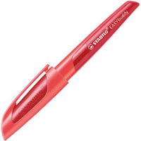 STABILO 5031/5-41 Schulfüller mit Standard-Feder M - STABILO EASYbuddy in koralle/rot - Schreibfarbe blau (löschbar) - Einzelstift - inklusive Patrone von Stabilo